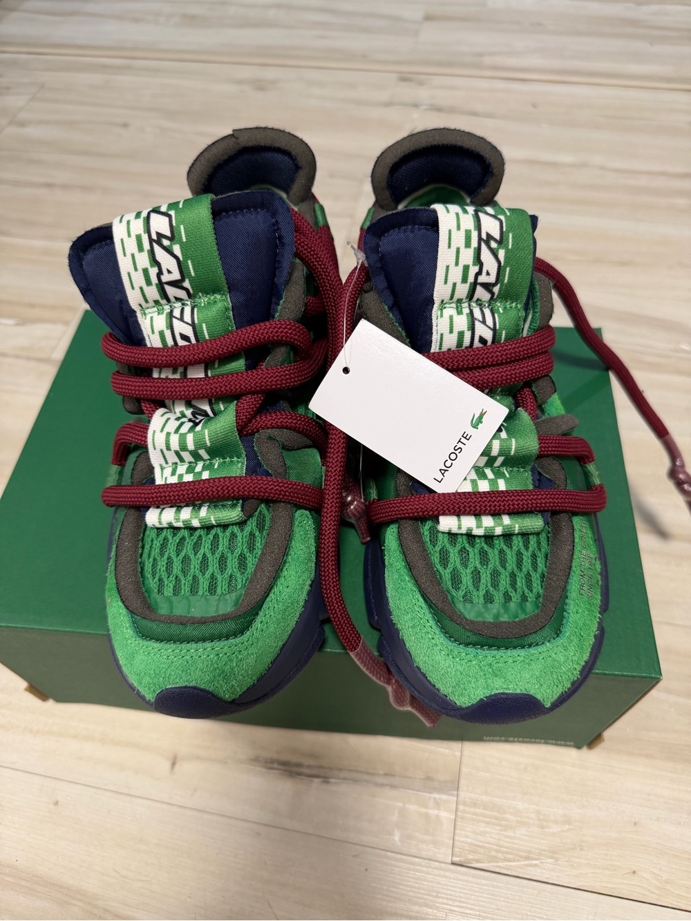 Lacoste  36 sizeGreen and Burgundy Athletic Sneakers. New